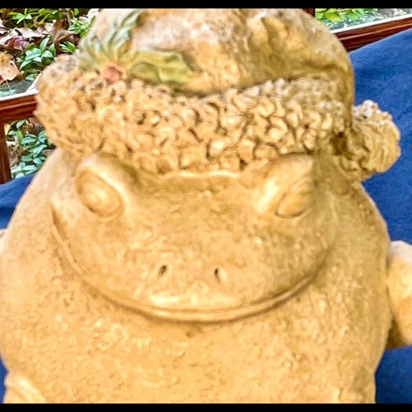 ▪️VTG▪️ARTISAN▪️1980's 1990's OOAK Ceramic Holiday Christmas Frog Home Accent - Picture 2 of 8